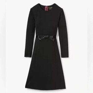 Designer kate spade Sequin Bow Waist Black Dress